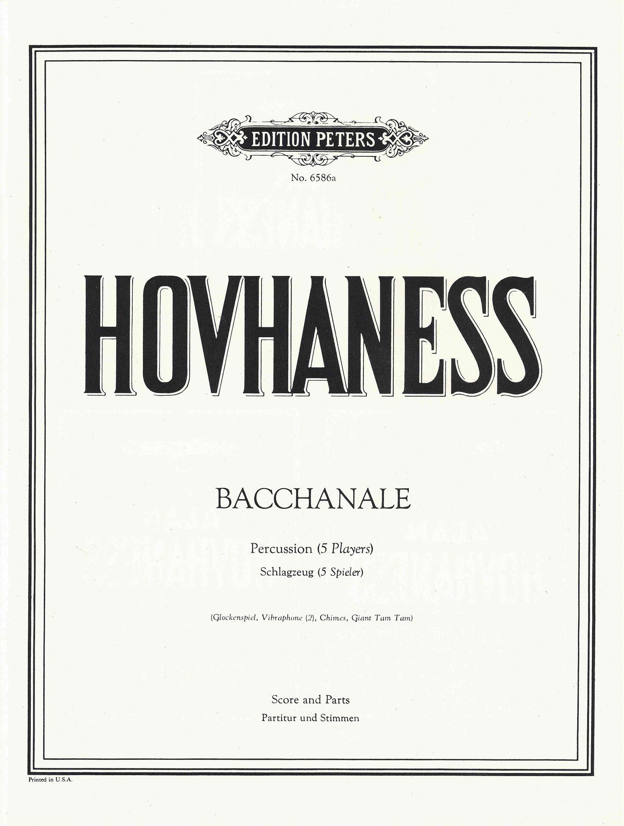 Hovhaness: Bacchanale