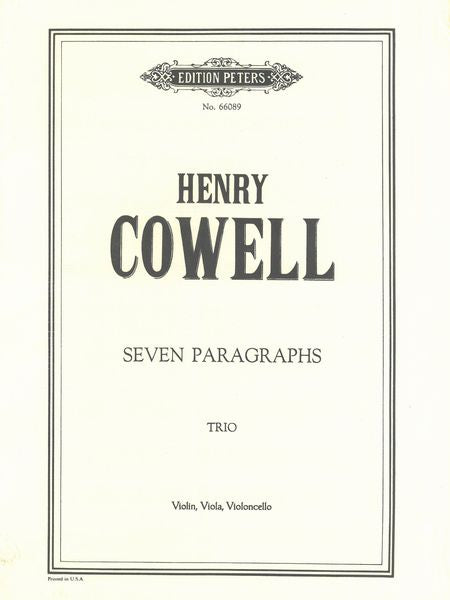 Cowell: 7 Paragraphs