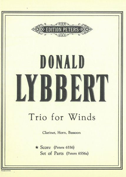 Lybbert: Trio for Winds