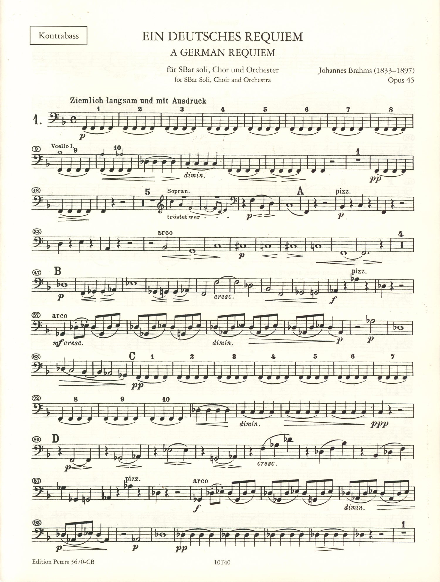 Brahms: Ein deutsches Requiem, Op. 45