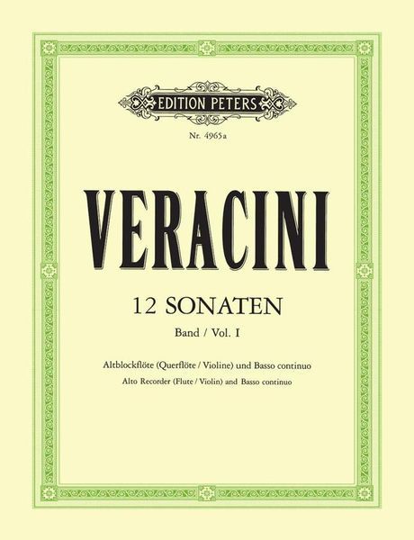 Veracini: 12 Recorder Sonatas - Volume 1 (Nos. 1-3)