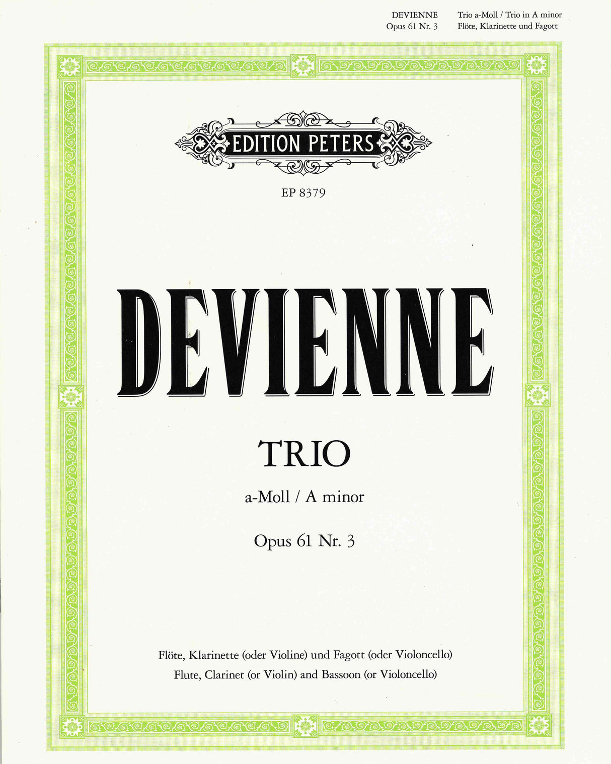 Devienne: Trio in A Minor, Op. 61, No. 3