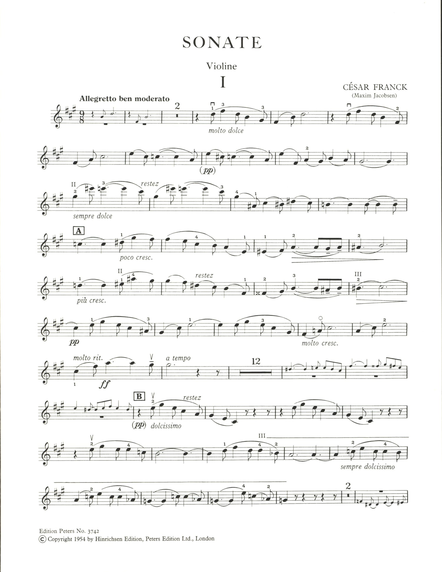 Franck: Violin Sonata in A Major