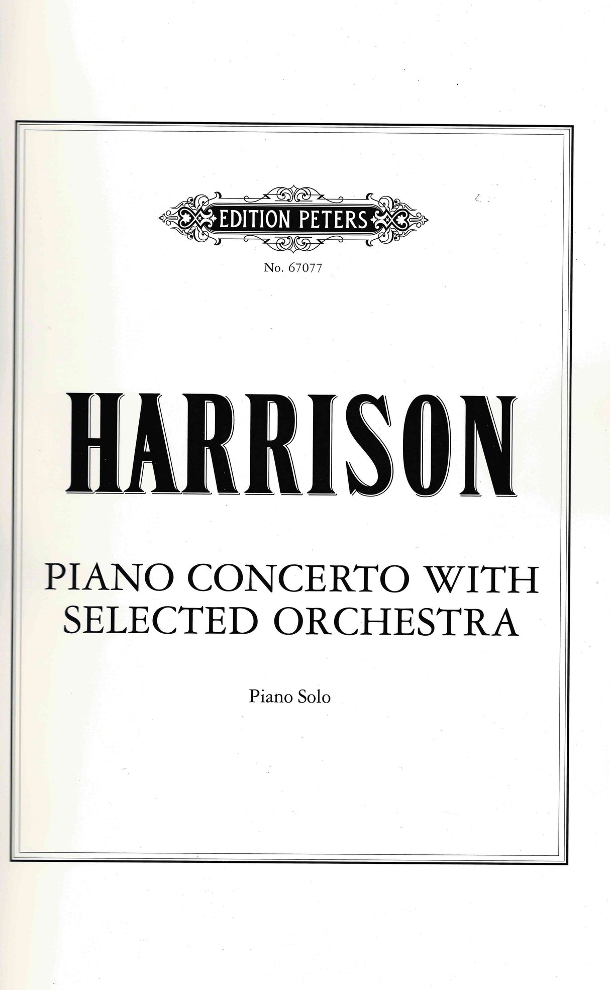 Harrison: Piano Concerto with Selected Orchestra (Piano Part)