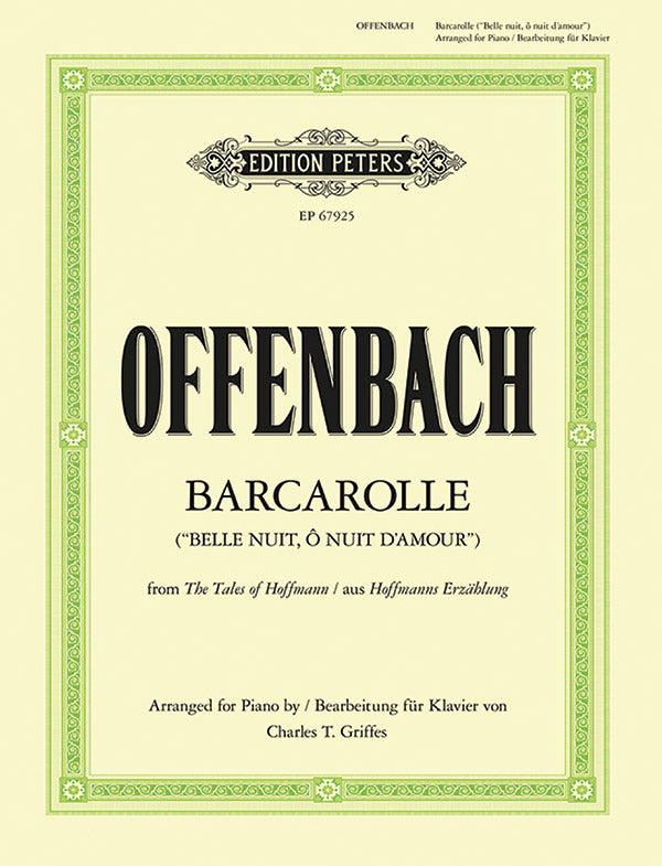 Offenbach: Barcarolle from "Tales of Hoffmann" (arr. for piano)