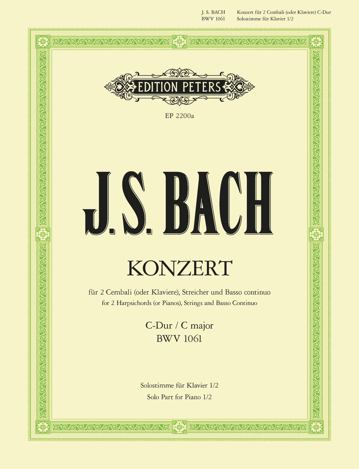 Bach: Concerto for 2 Harpsichords in C Major, BWV 1061