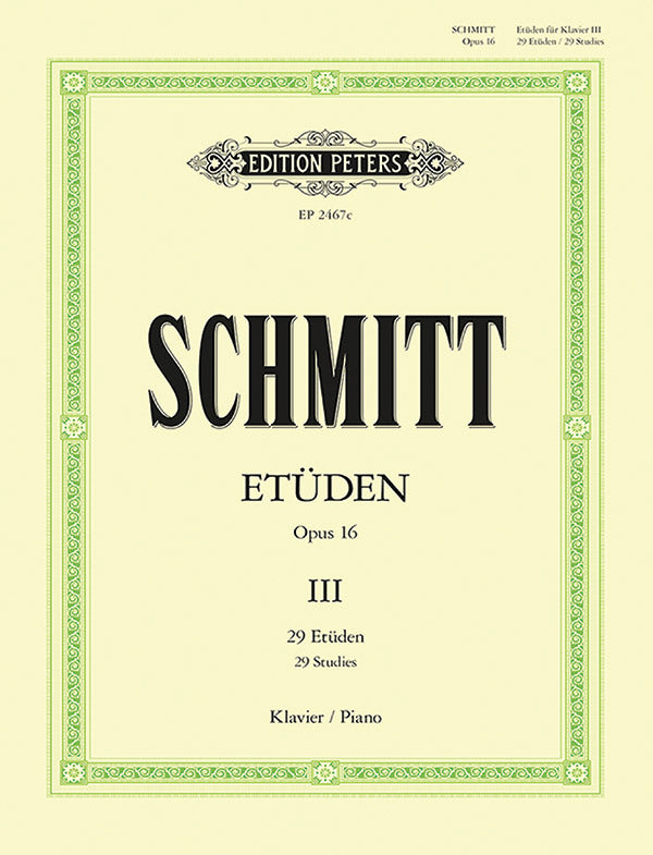 Schmitt: Preperatory Exercises, Op. 16 - Book 3