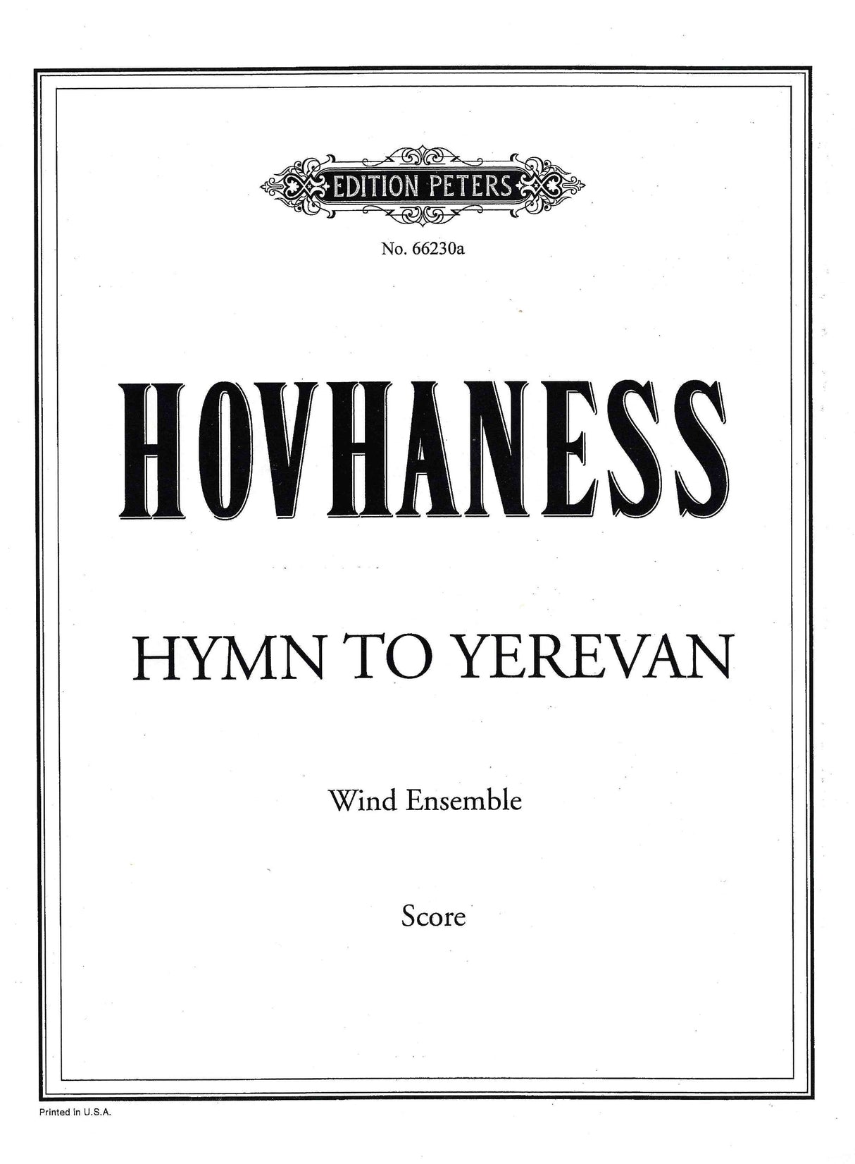 Hovhaness: Hymn to Yerevan