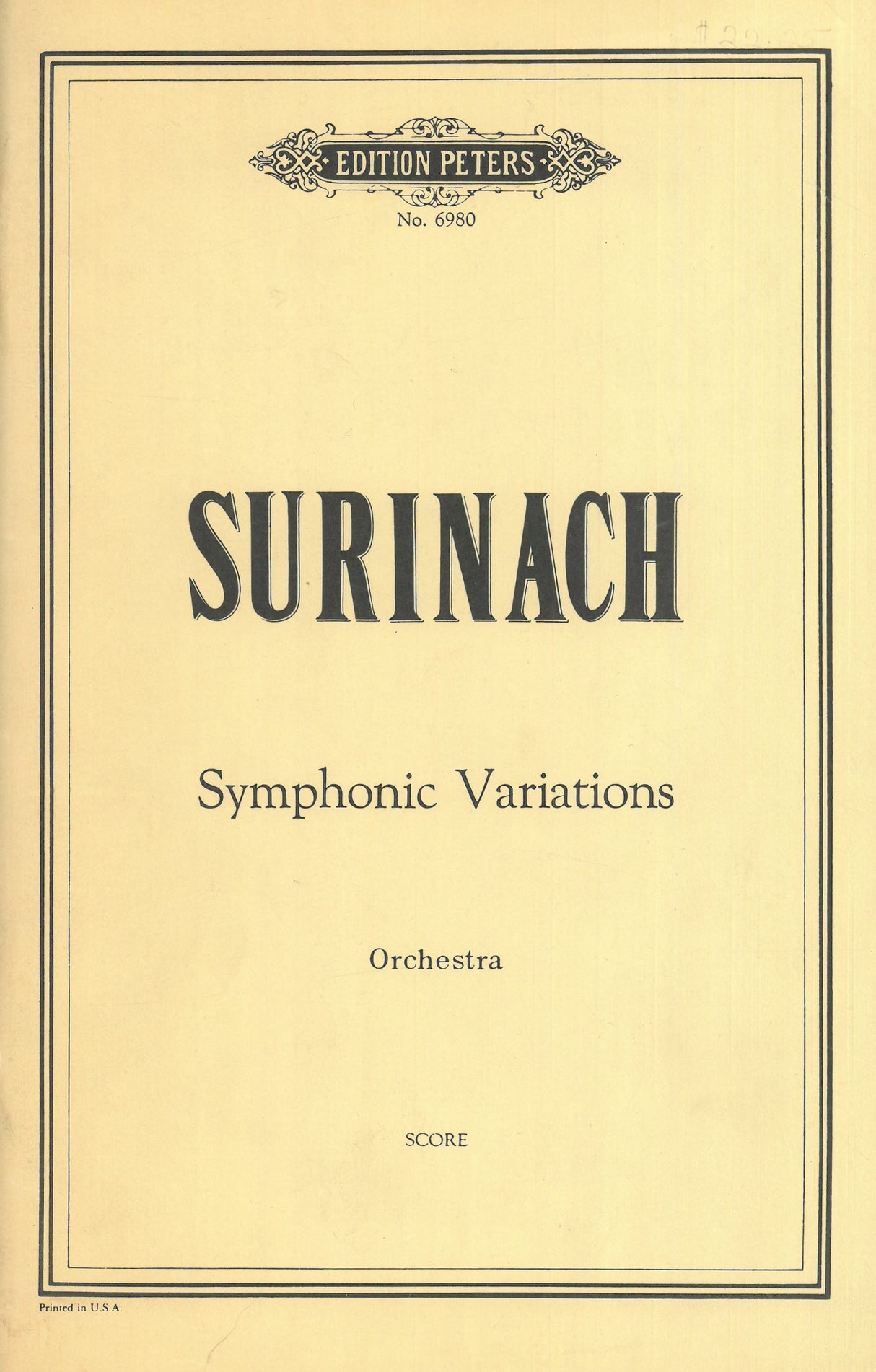 Surinach: Symphonic Variations