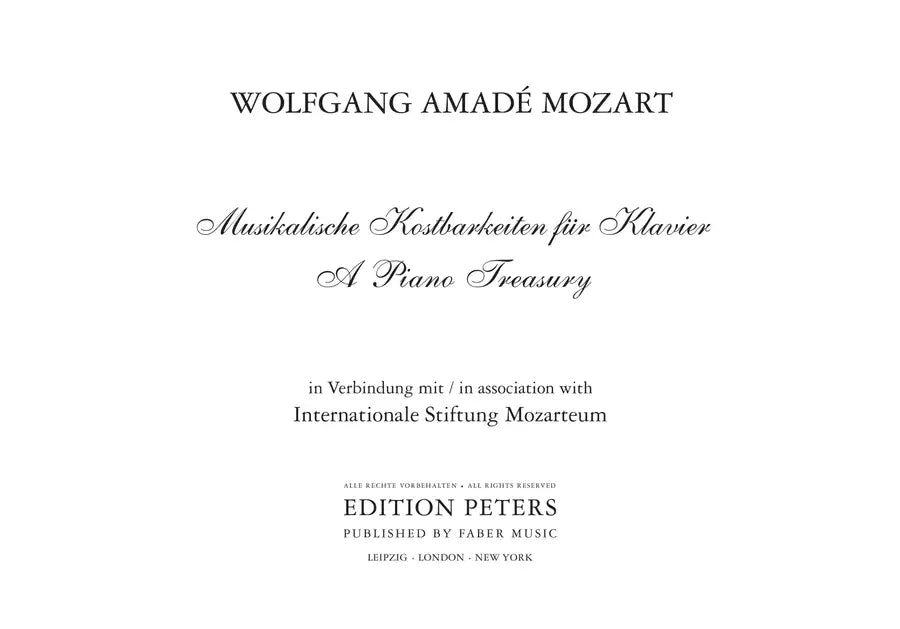 Mozart: A Piano Treasury