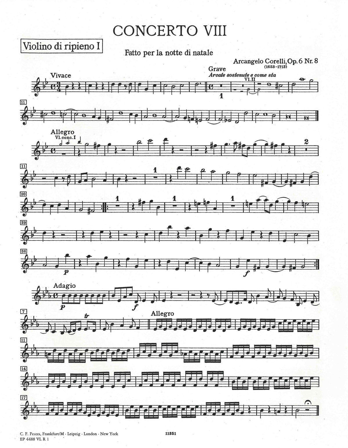 Corelli: Concerto Grosso, Op. 6, No. 8 in G