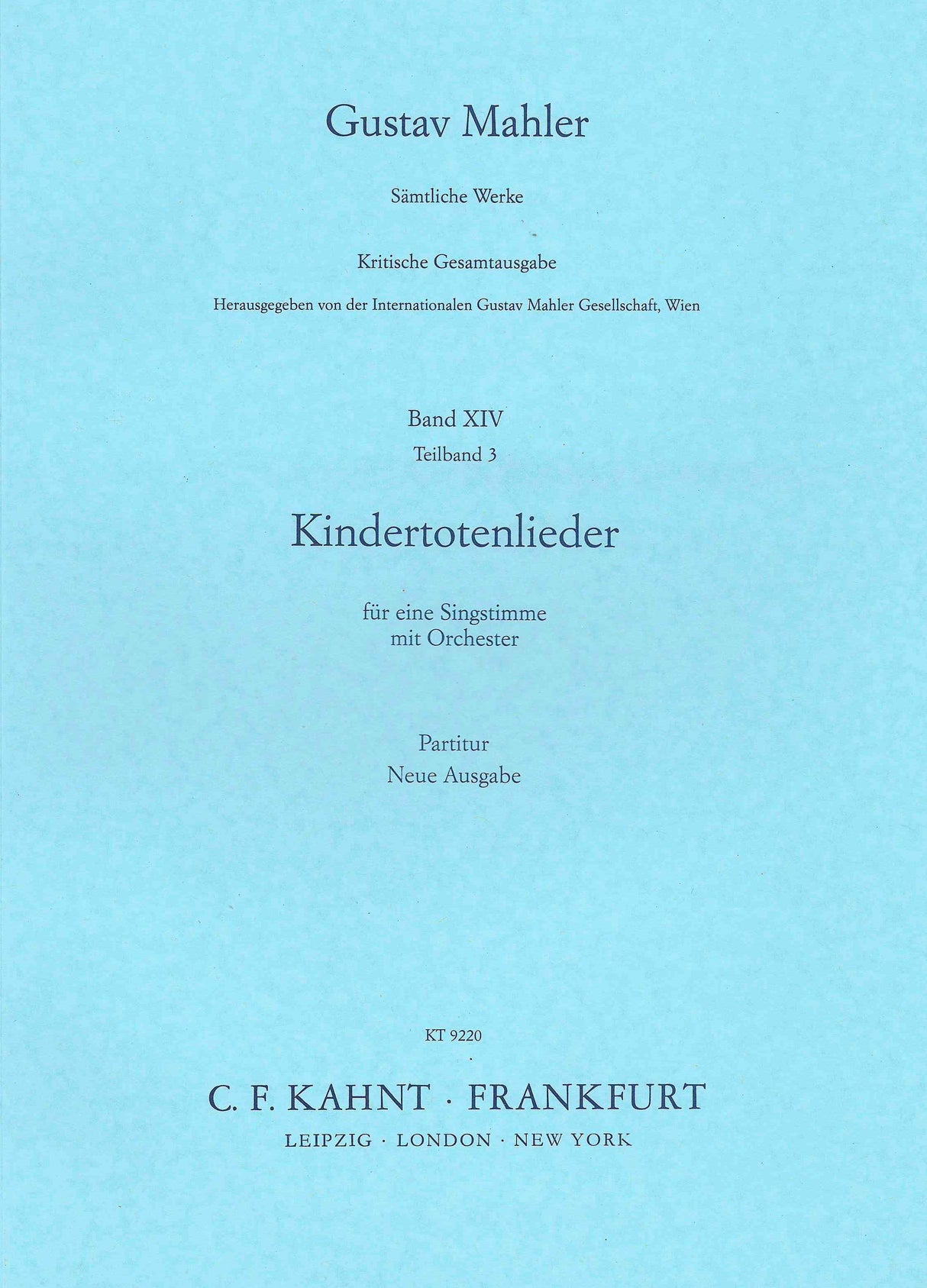 Mahler: Kindertotenlieder