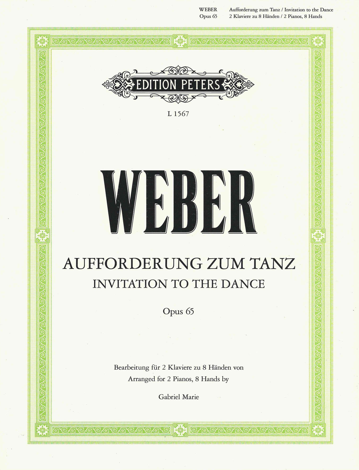 Weber: Invitation to the Dance, Op. 65 (arr. for 2 pianos, 8 hands)