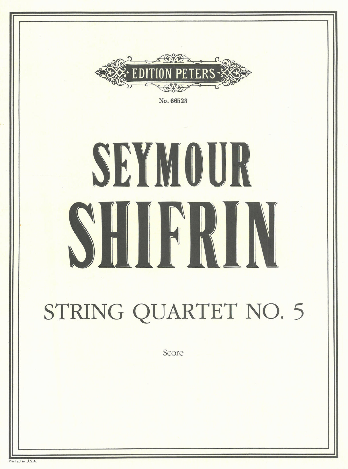 Shifrin: String Quartet No. 5