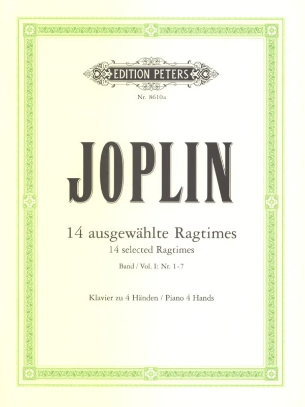 Joplin: Ragtimes arr. for Piano 4-Hands - Volume 1