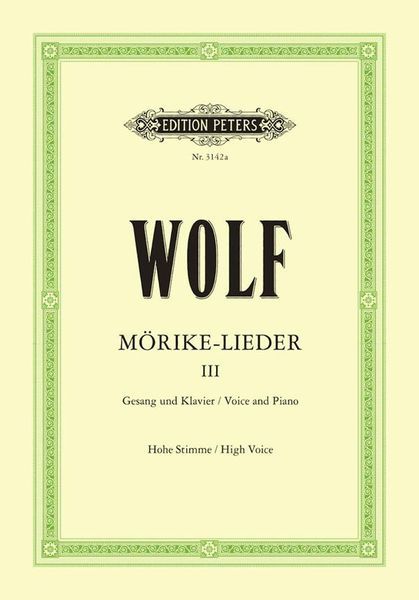 Wolf: Mörike-Lieder - Volume 3 (Nos. 25-39)