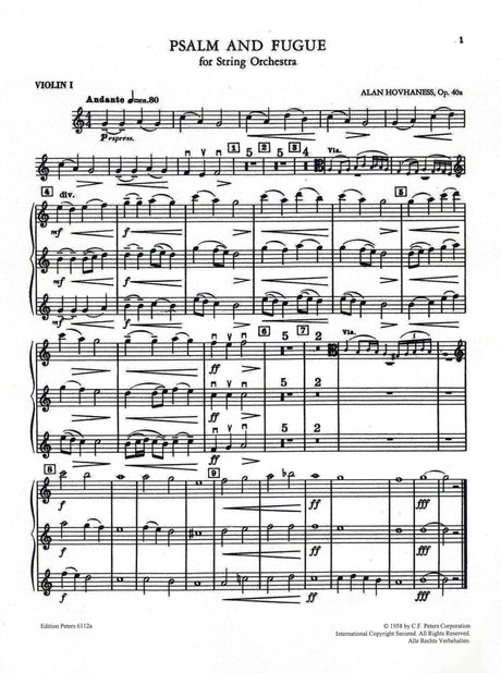 Hovhaness: Psalm and Fugue, Op. 40a