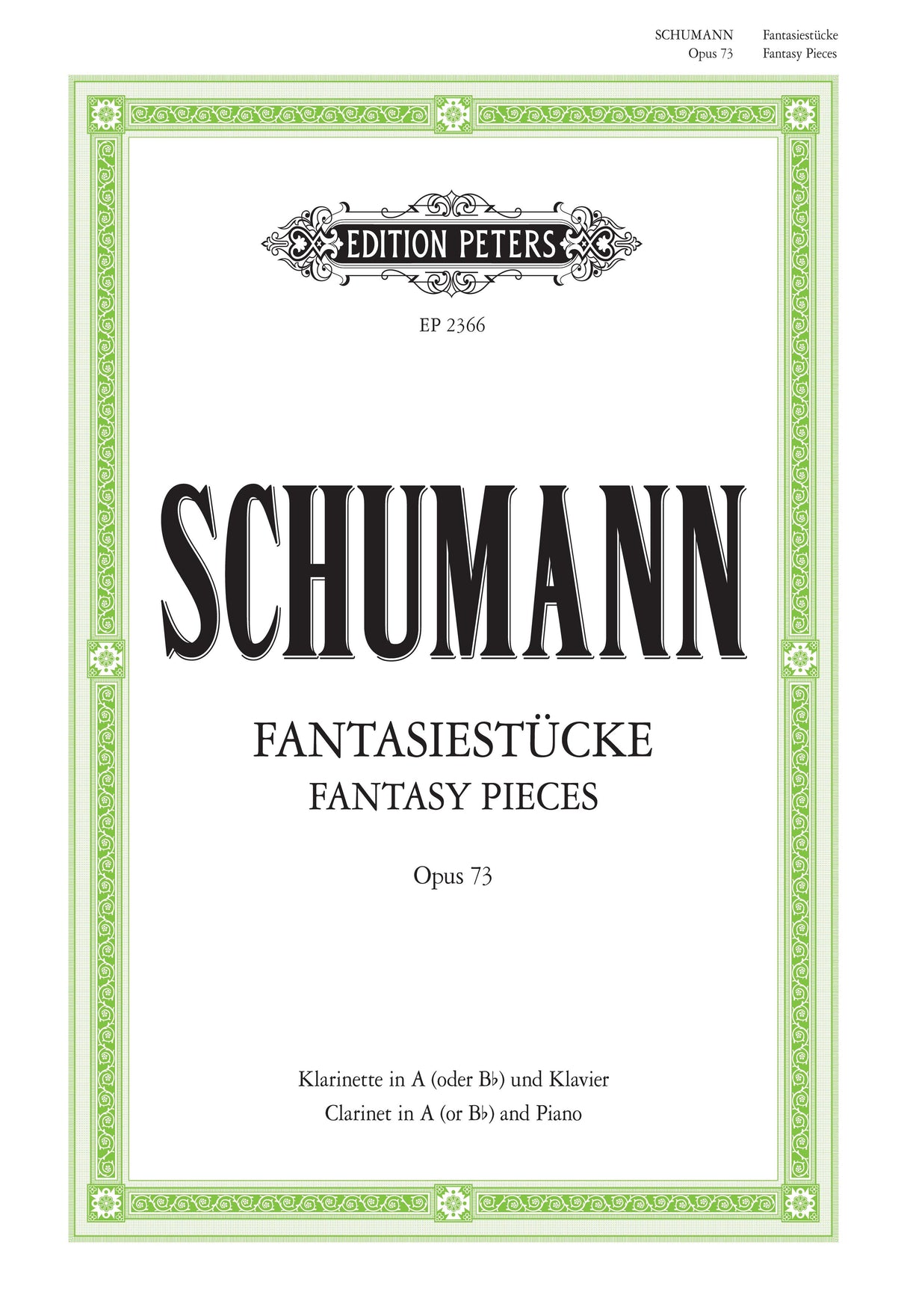 Schumann: Fantasiestücke, Op. 73