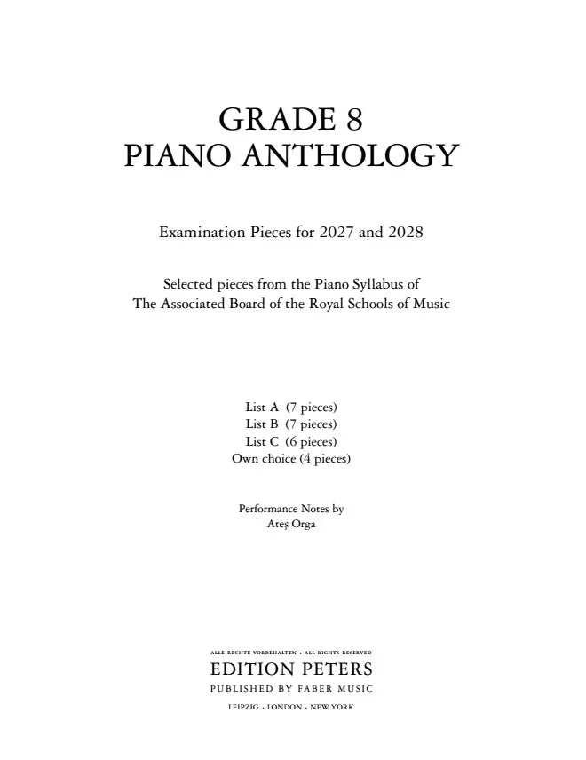 Grade 8 Piano Anthology