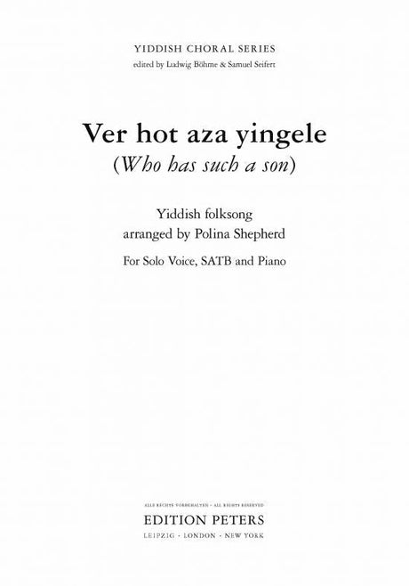Ver hot aza yingele (Who has such a son)