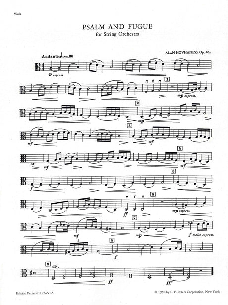 Hovhaness: Psalm and Fugue, Op. 40a