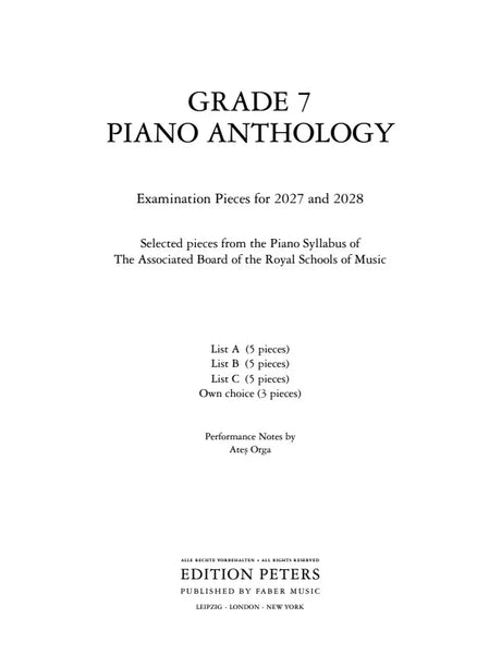 Grade 7 Piano Anthology 2027/28