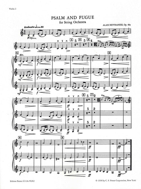 Hovhaness: Psalm and Fugue, Op. 40a