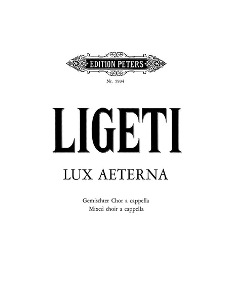 Ligeti: Lux Aeterna