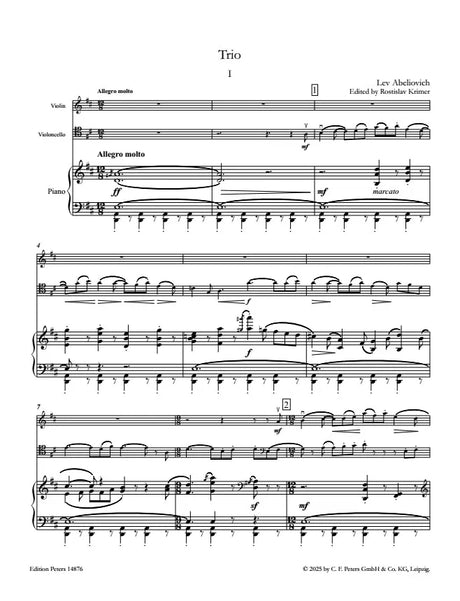 Abeliovich: Piano Trio