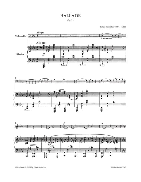 Ballade for Cello and Piano, Op. 15