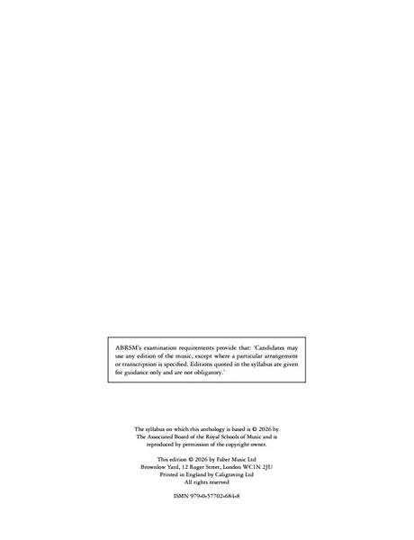 Grade 7 Piano Anthology 2027/28