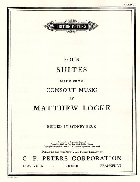 Locke: 4 Suites Made from Consort Music
