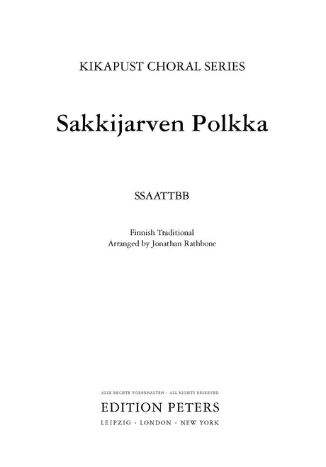 Sakkijarven Polka (arr. for SSAATTBB)