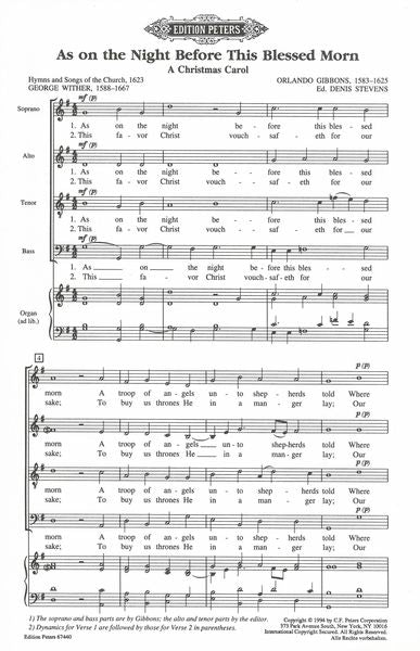 Gibbons: As on the Night Before this Blessed Morn