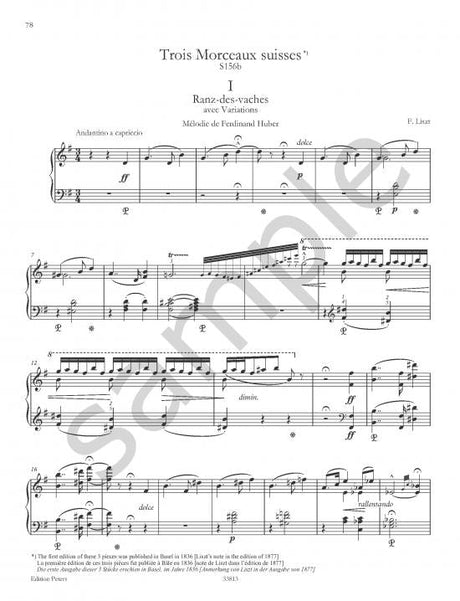 Liszt: Années de pèlerinage - Première année: Suisse and 3 Morceaux suisses
