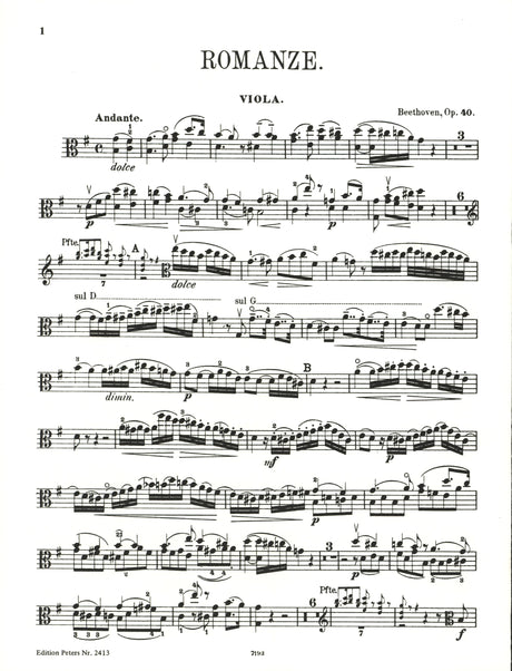 Beethoven: Romances in G Major, Op. 40 & F Major, Op. 50 (arr. for viola)