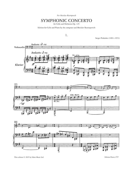 Symphonic Concerto for Cello and Piano, Op. 125