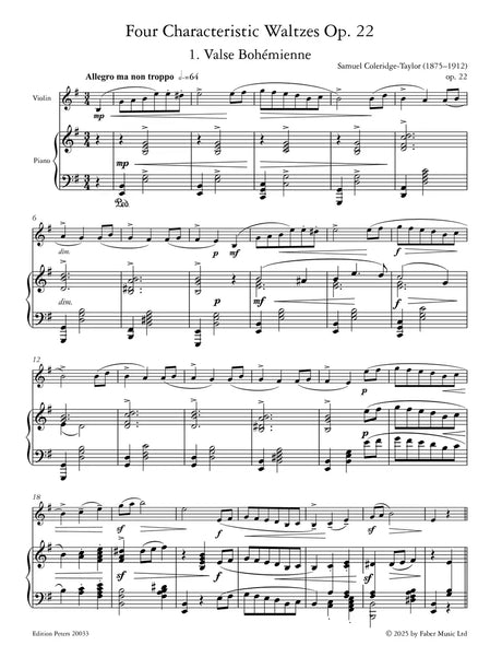 Coleridge-Taylor: Four Characteristic Waltzes, Op. 22